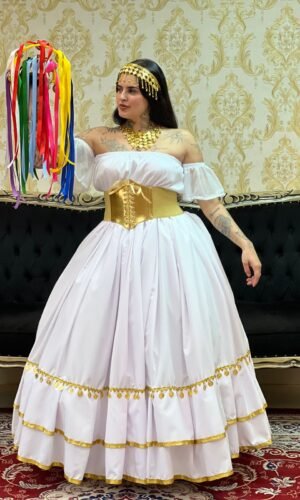 Saia 2 Babados Oxfor Bco/Dou 8012