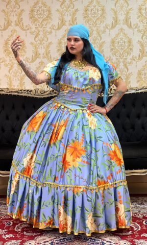 Saia Flores Azul 8408