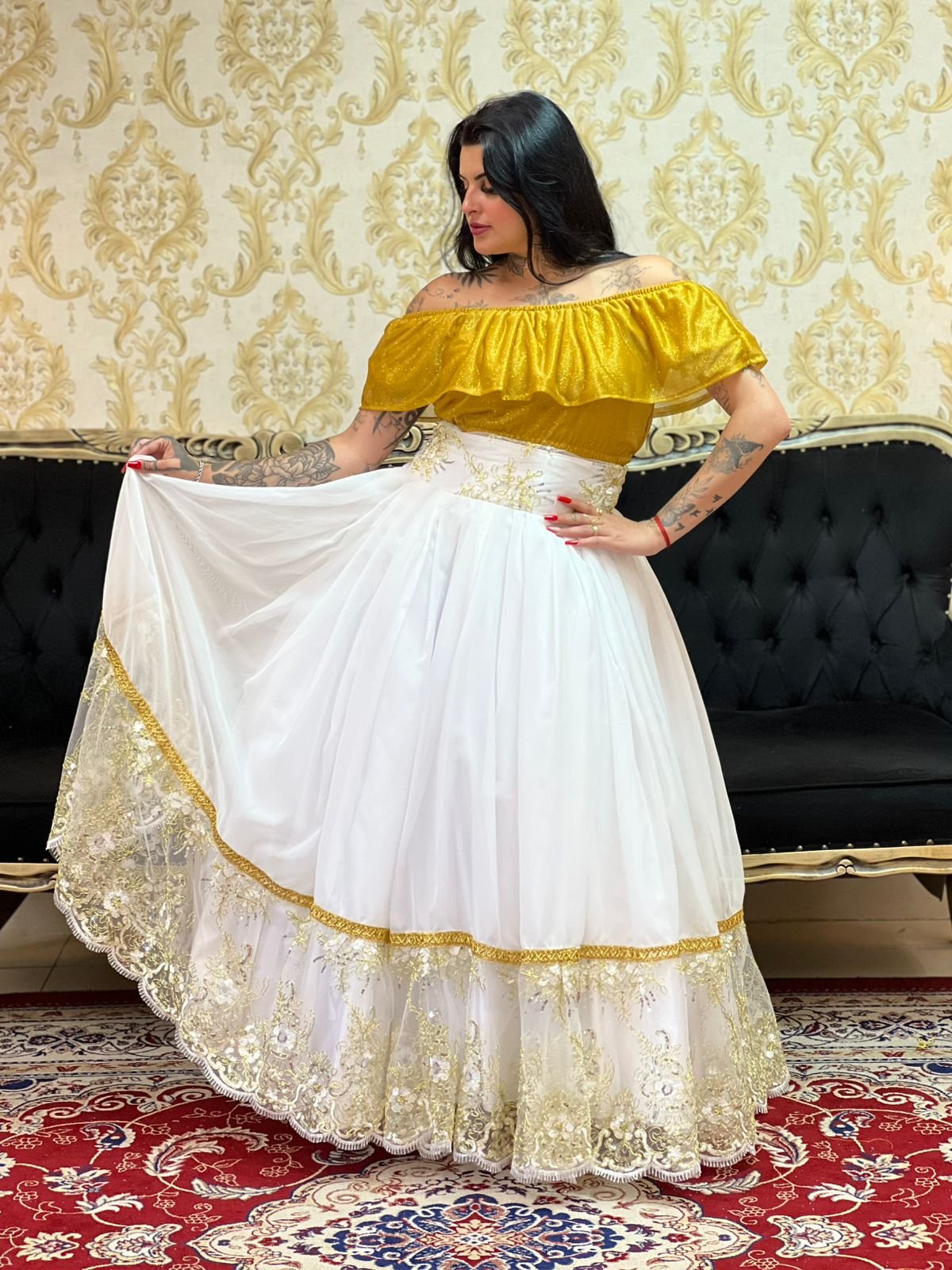 Blusa Babado Aurora Dourada 330