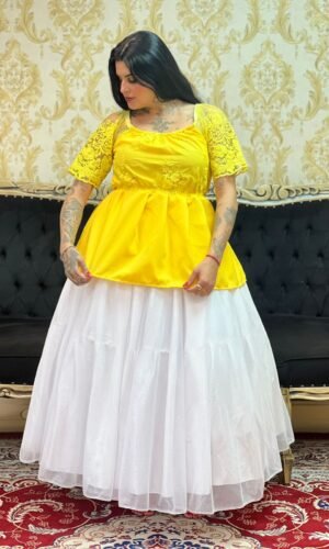 Bata Bordada Amarela 339