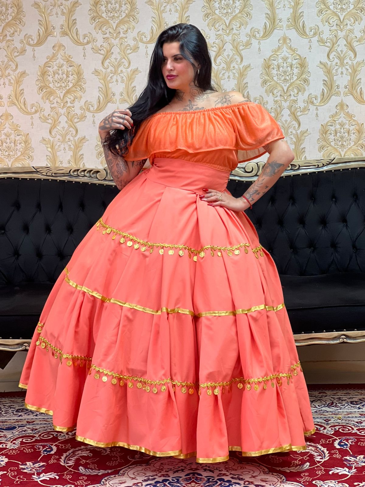 Blusa Babado Aurora Salmão 905