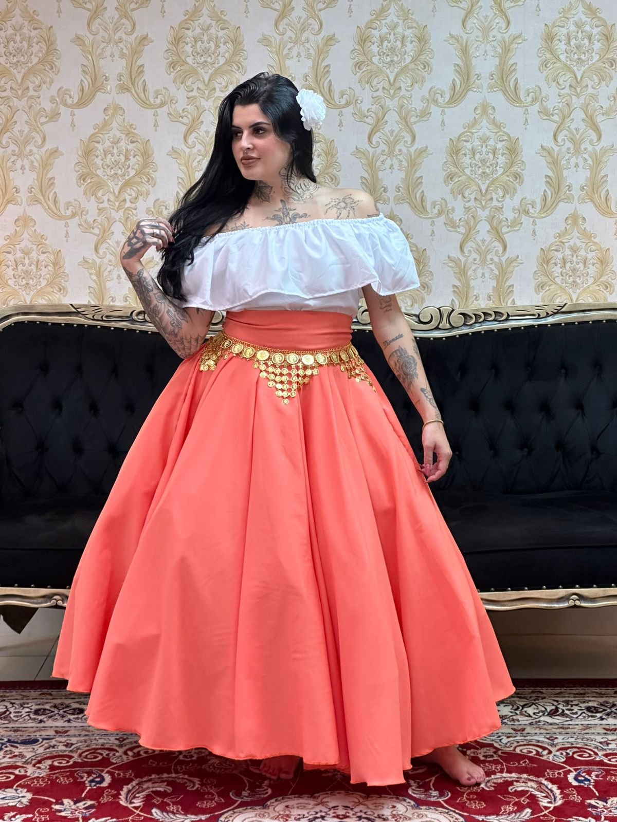 Saia Oxfor Longa Salmão 910