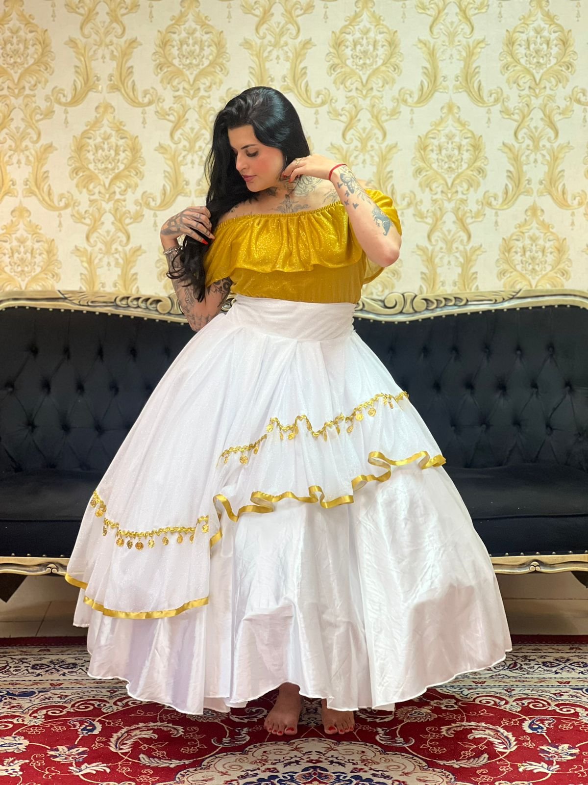 Saia Safira Branco/Dou 8002