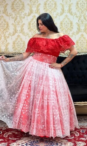 Saia Pérola Longa Verm/branca 198