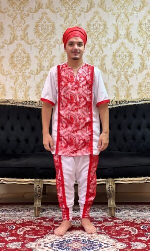 Bombacha Bordada Bco/Verm 061