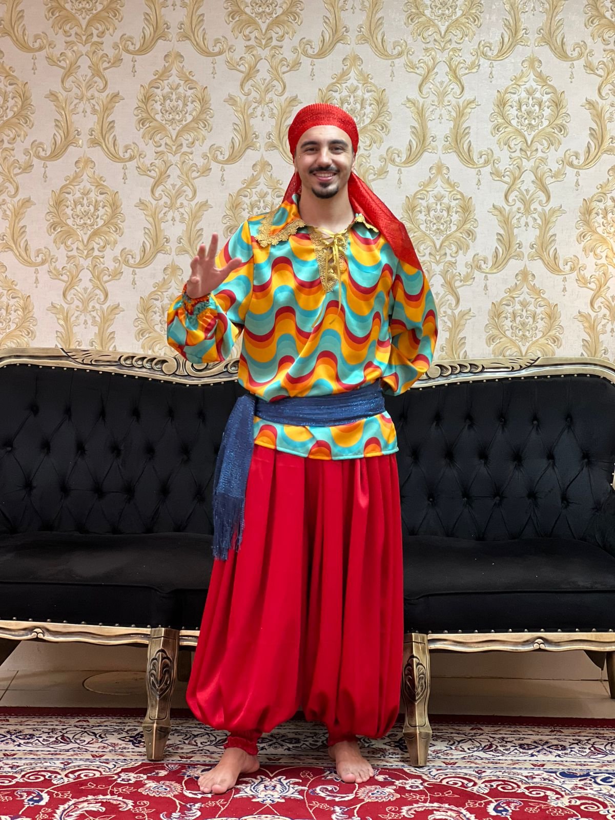 Camisa Estampada Verde/Laranja 803