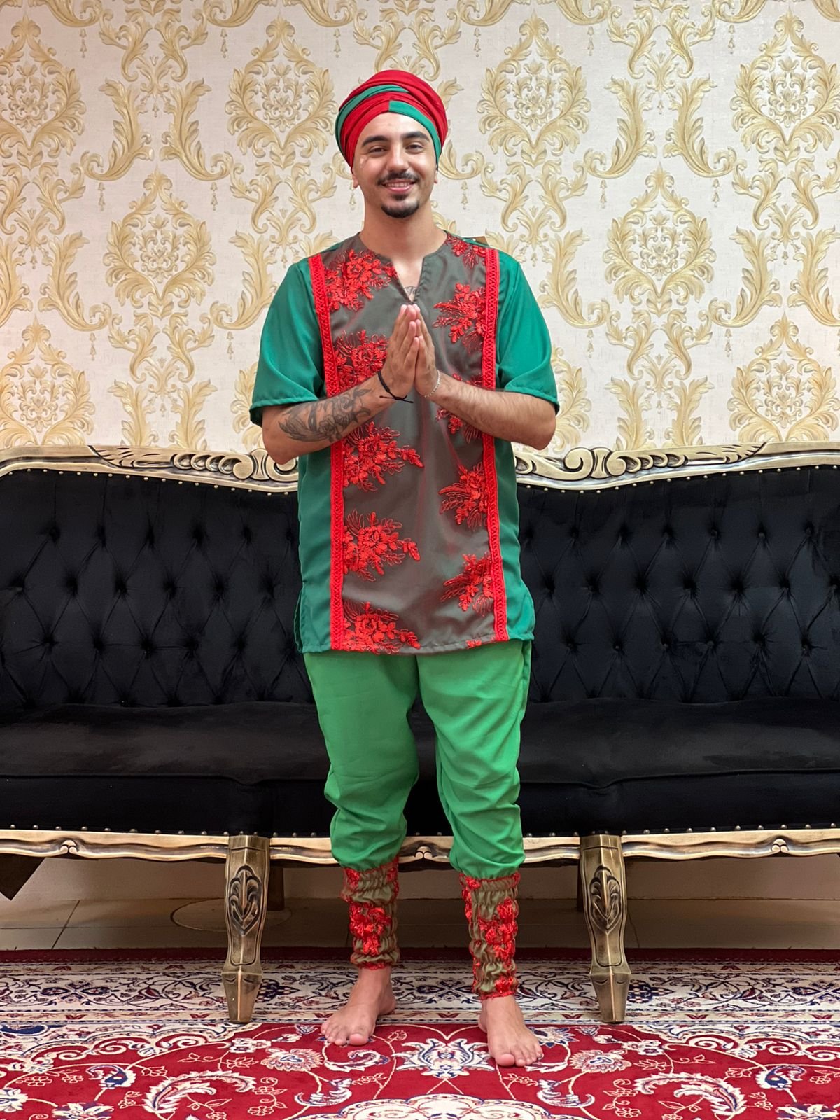 Bombacha Barrada Verde/Verm 661