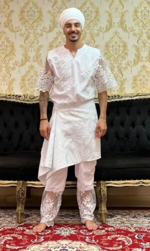 Pano de Cintura Branco/Prata 003