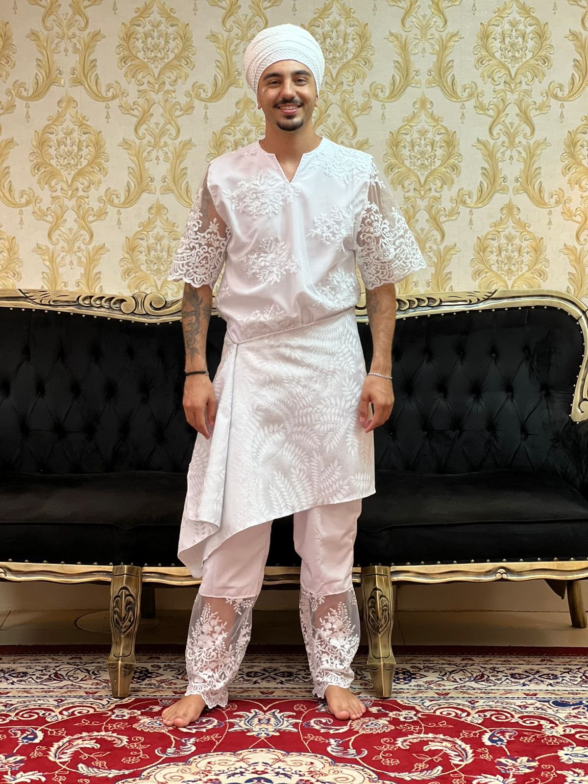 Pano de Cintura Branco/Prata 003