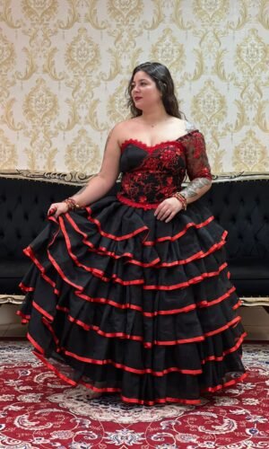 Corpete Glamour Preto/Verm 239