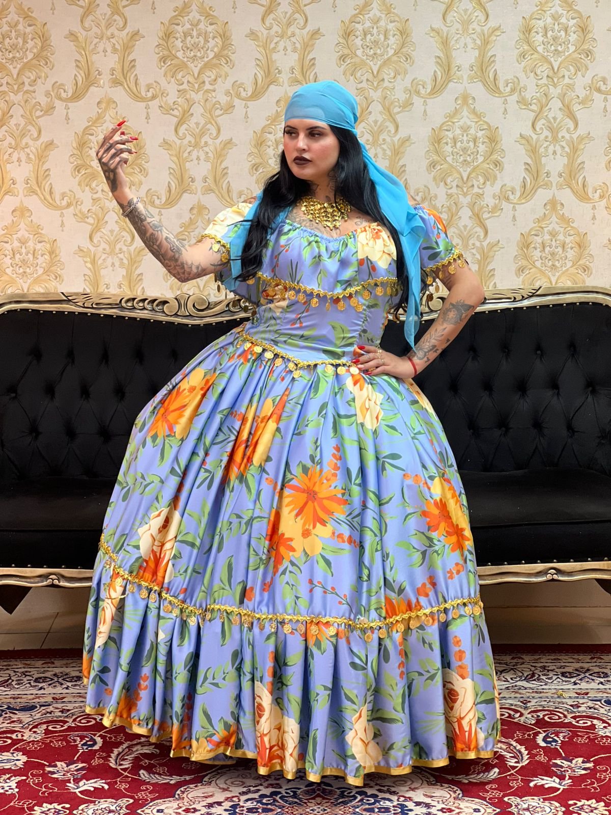 Corpete FLores Azul 440