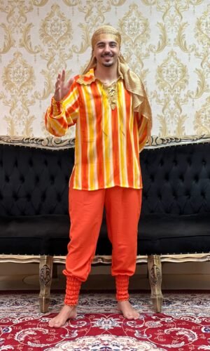 Camisa Estampada Laranja/Amar 801