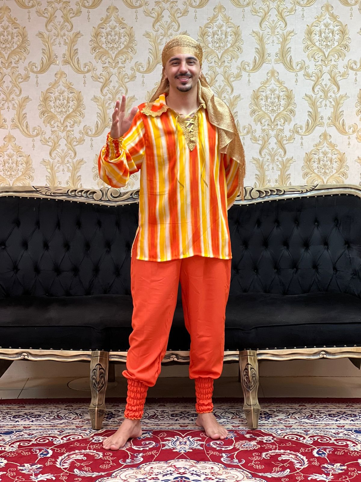 Camisa Estampada Laranja/Amar 801