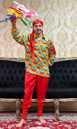 Camisa Estampada Verde/Laranja 803