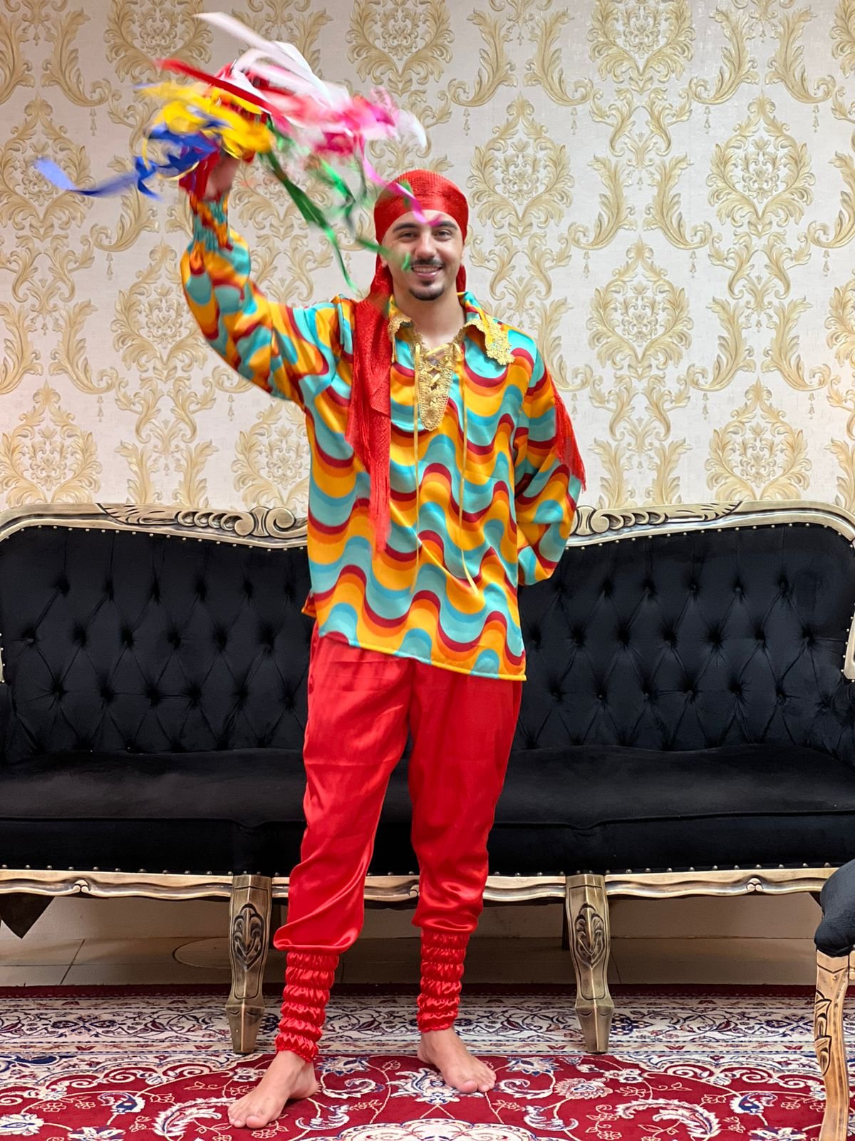 Camisa Estampada Verde/Laranja 803