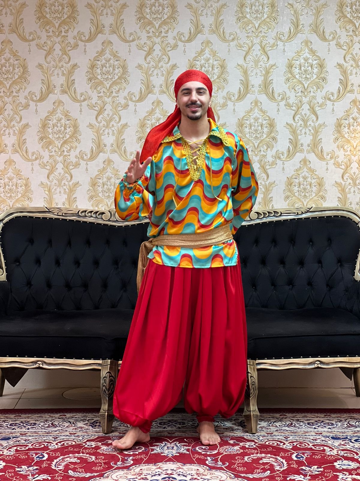 Camisa Estampada Verde/Laranja 803