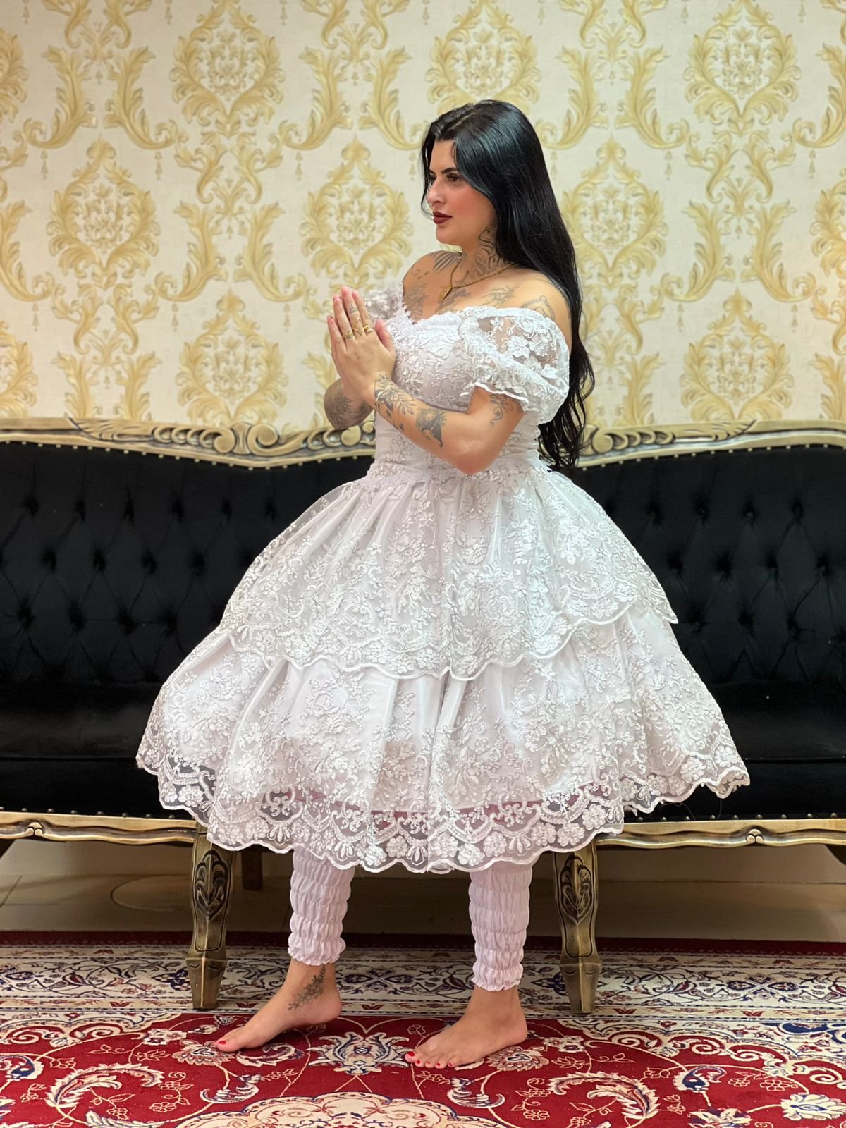 Saia Odara Curta Branca/Prata 072