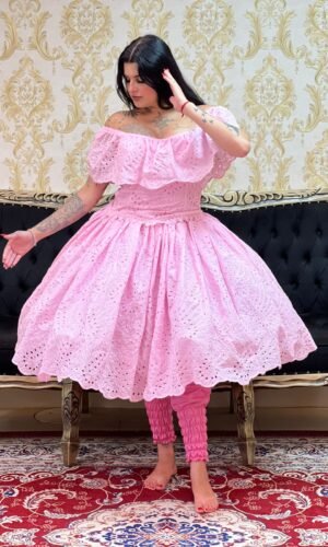 Saia Broderi Curta Rosa 776