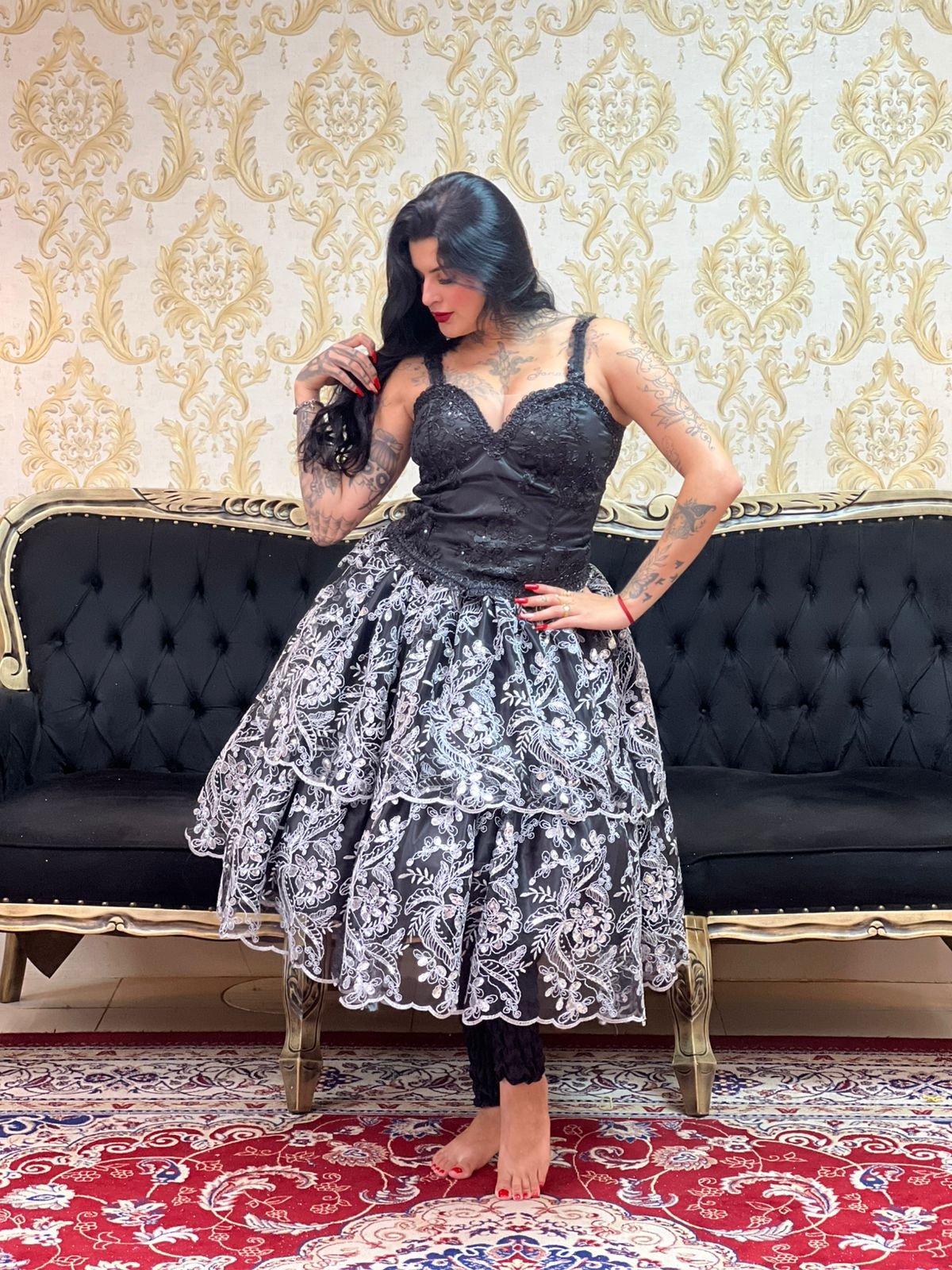 Saia Majestade Curta Preta/Pta 2035