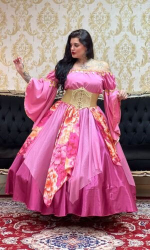 Saia Lenços Flores Rosa 8715