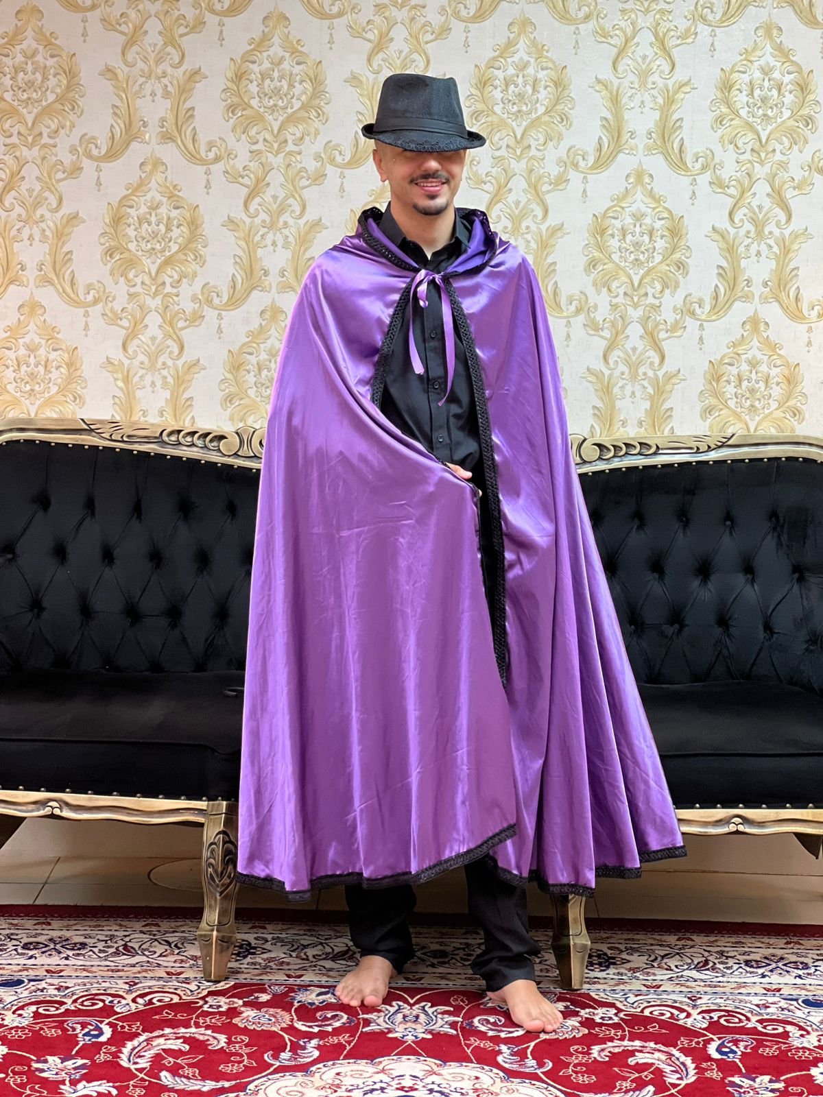 Capa Capuz Cetim Roxo/Pto 550