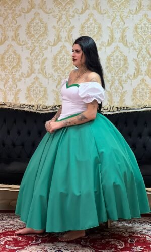 Corpete Piquet Branco/Verde 019