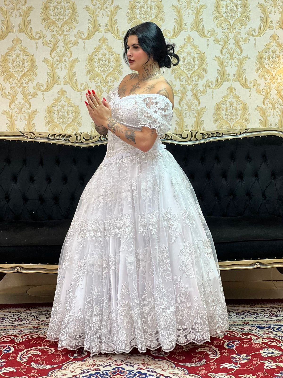 Corpete Bordado Metalic Bco/Prata 058