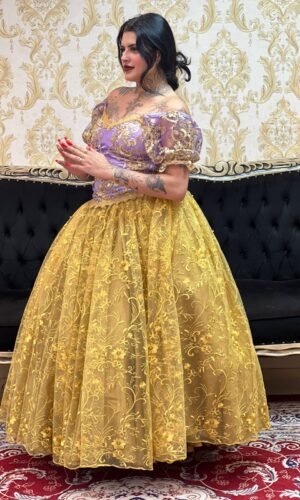 Corpete Bordado Lilas/Dou 501