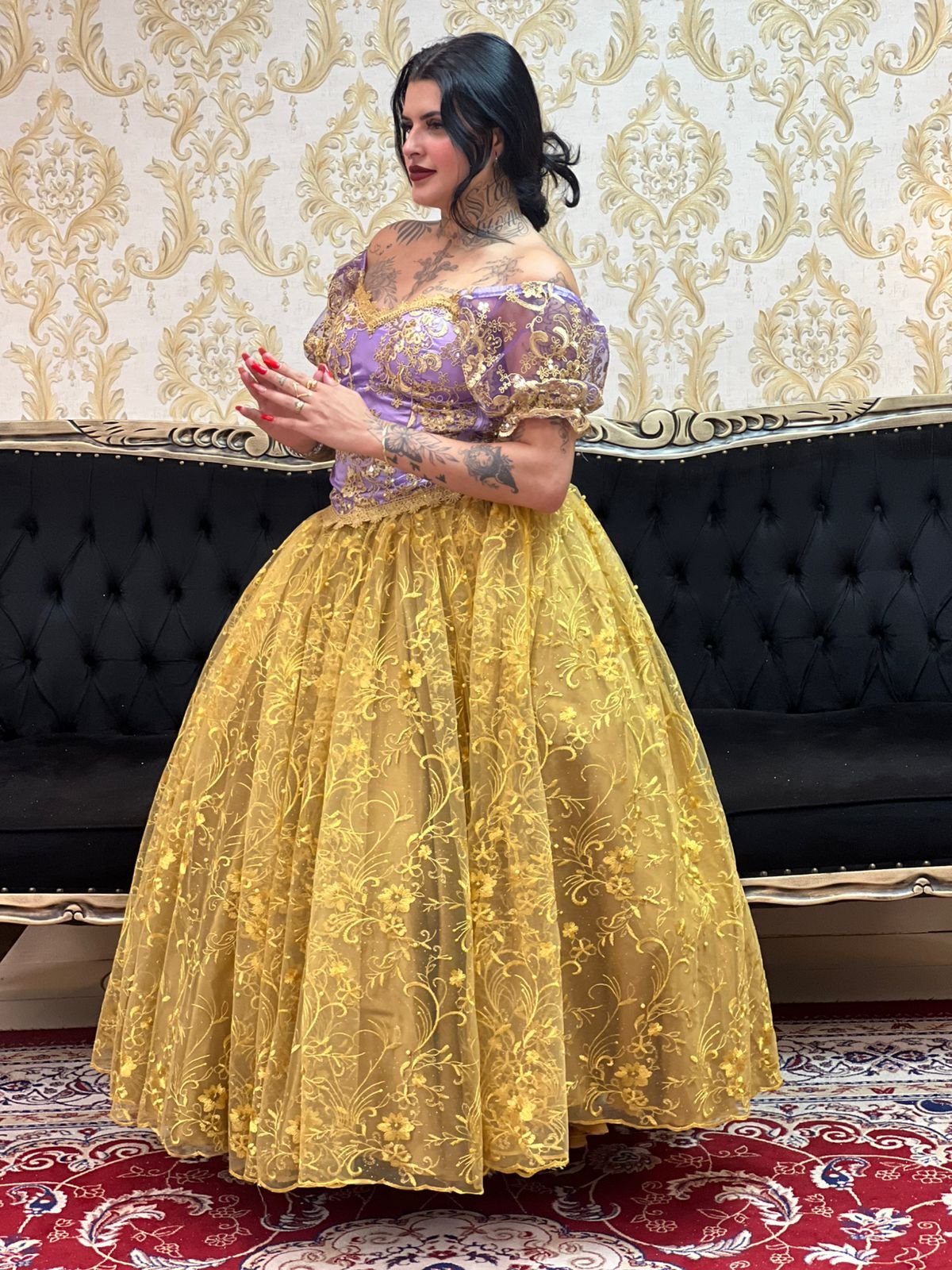 Corpete Bordado Lilas/Dou 501