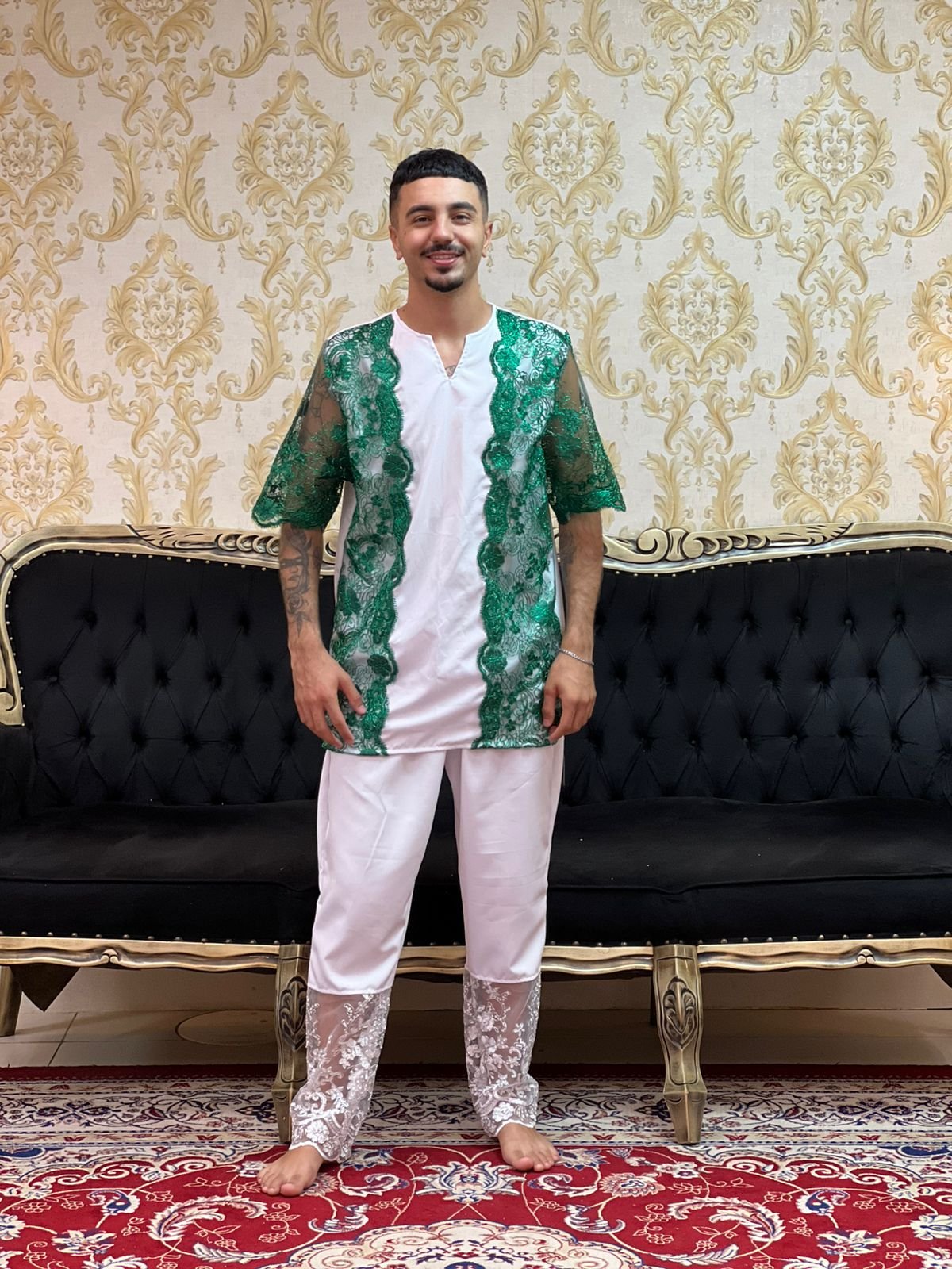 Kafta Luxo Branco/Verde 068