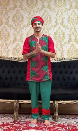 Kafta Bordada Verm/Verde 115