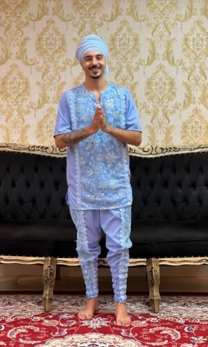 Kafta Bordada Azul 404