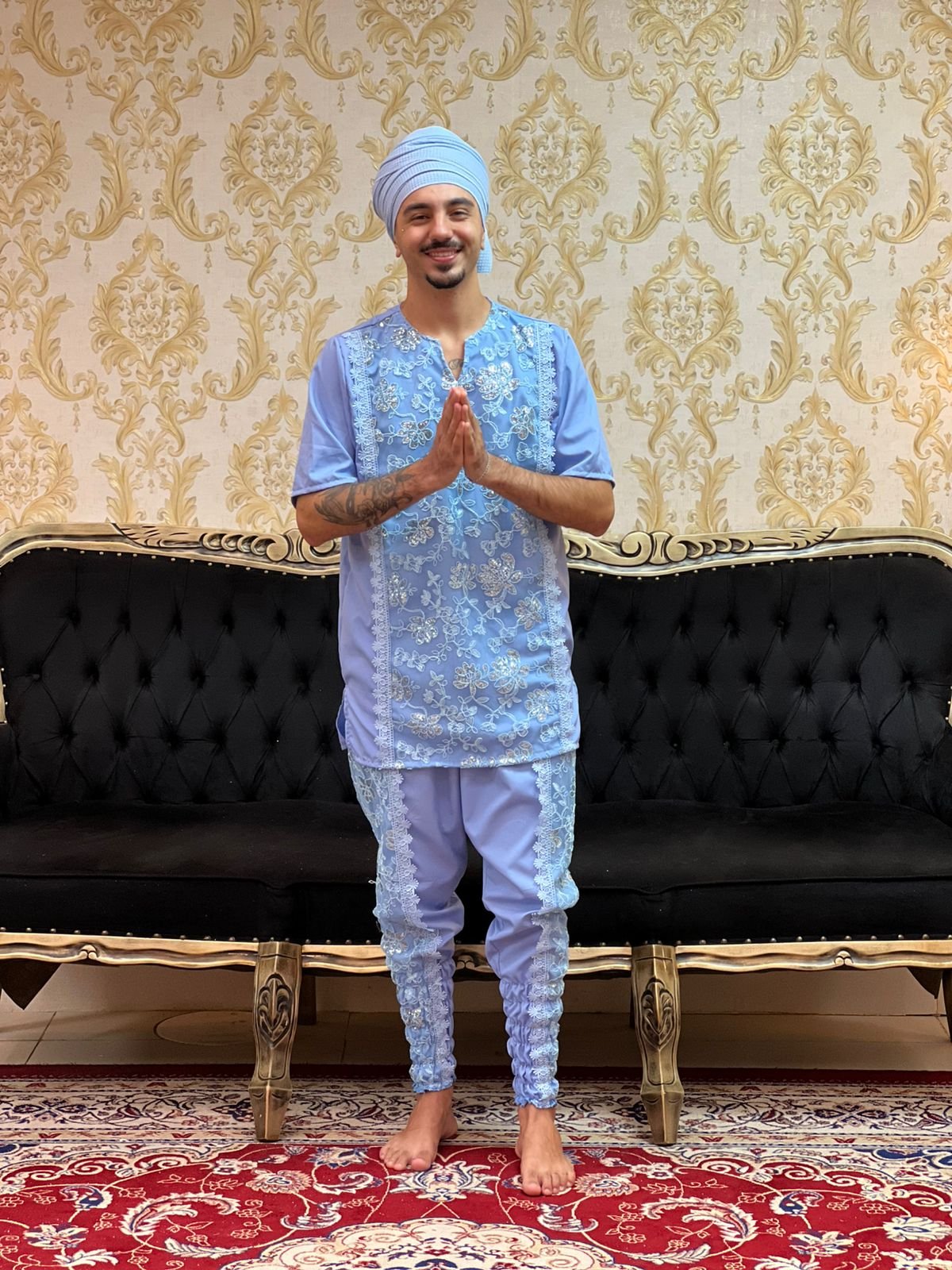 Kafta Bordada Azul 404