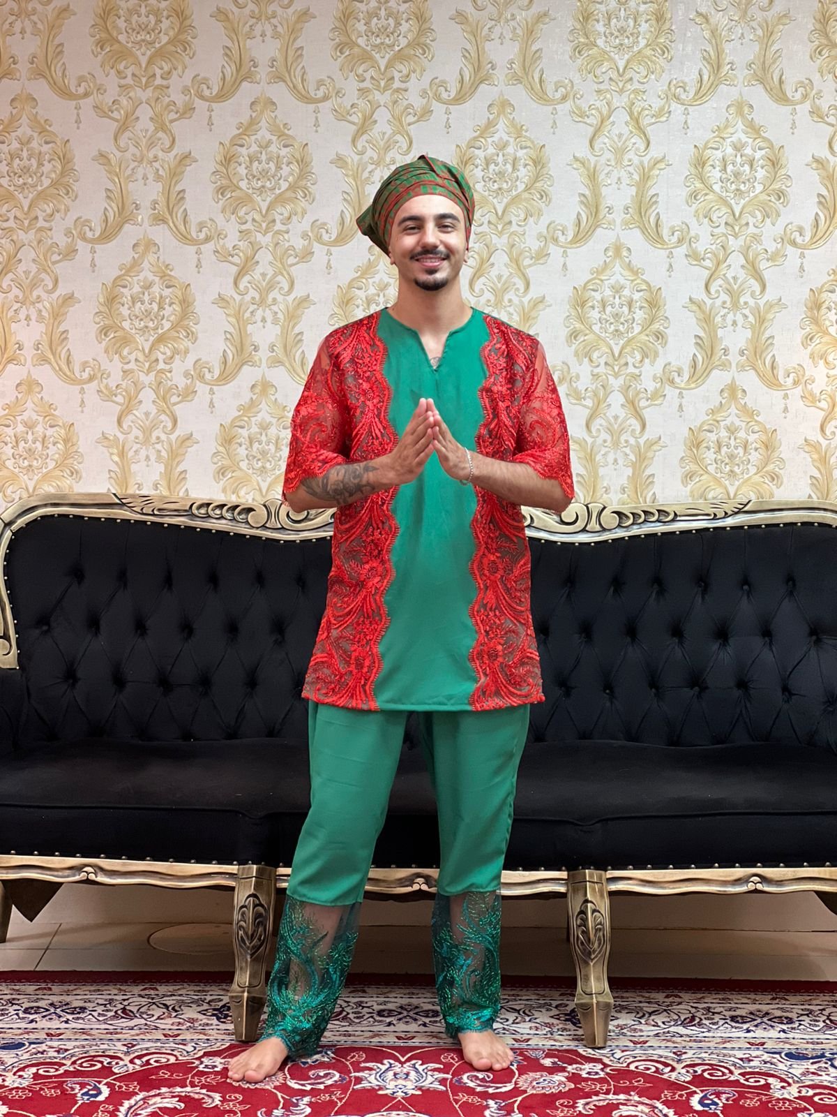 Kafta Luxo Verde/Verm 606