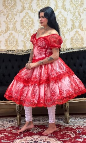 Saia Odara Curta Branca/Vermelho 066