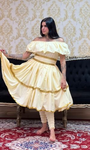 Saia 1 Babado Curta Amarelo/Dou 323