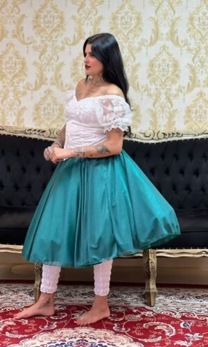 Saia Aurora Curta Verde Escuro 666