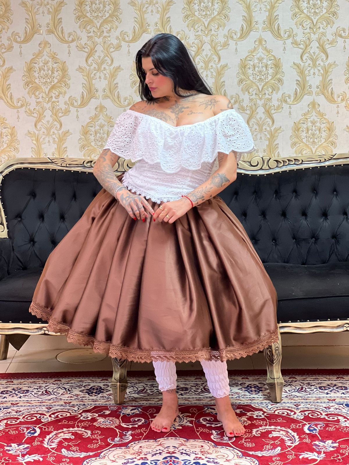 Saia Prada Marrom 918