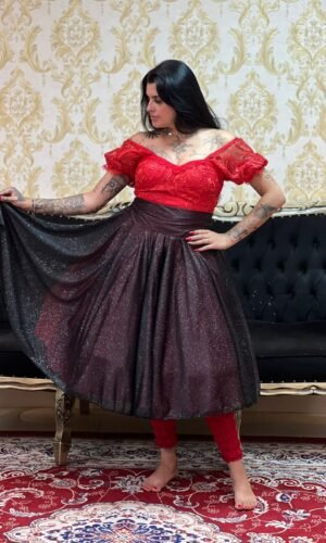 Saia Aurora Curta Verm/Pto 2128