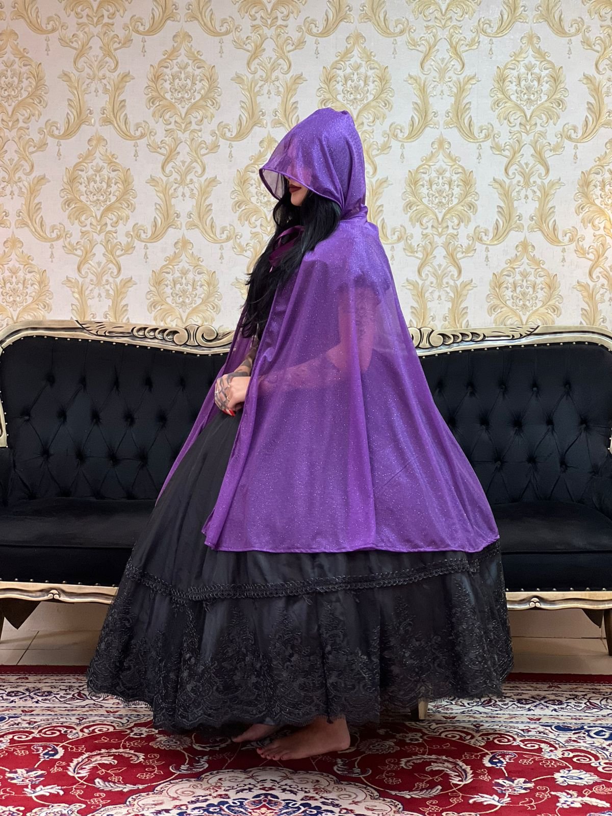 Capa Malha Gliter Roxa 057