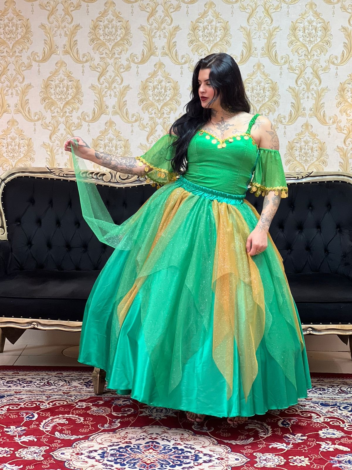 Saia Lenços Brilho Verde 8610