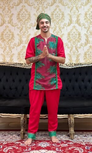 Calça Guipir Verm/Verde 166