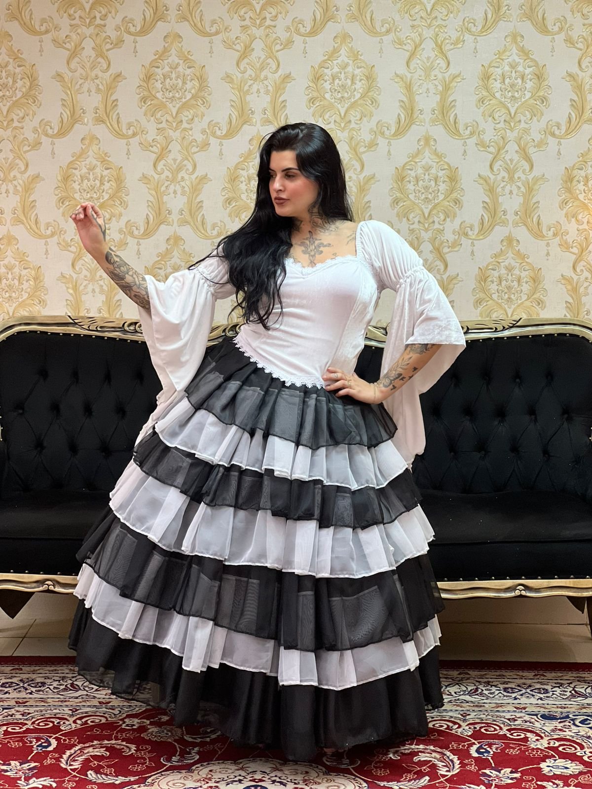 Corpete Medieval Veludo Bco 060