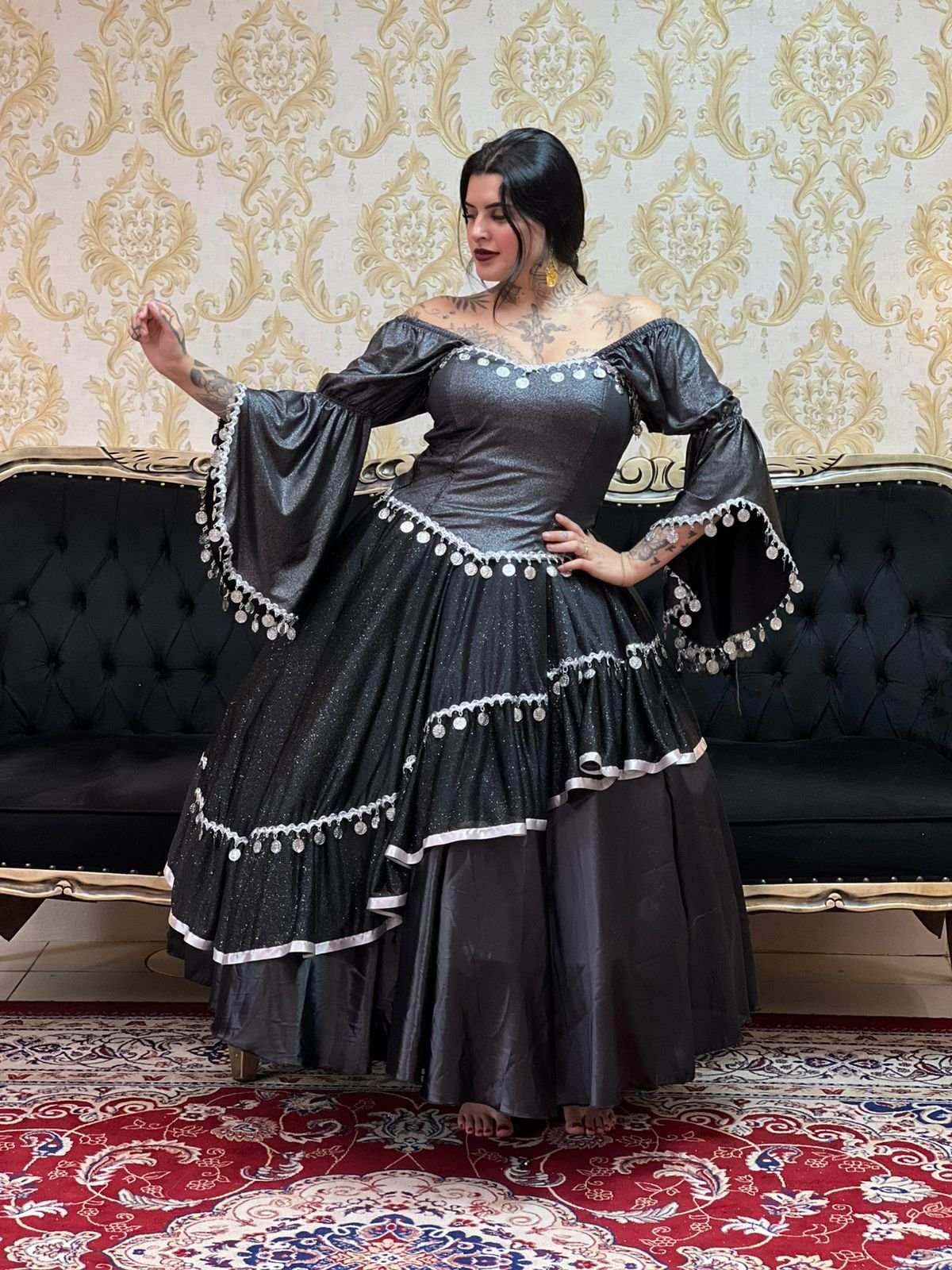 Corpete Esmeralda Preto/Prata 276