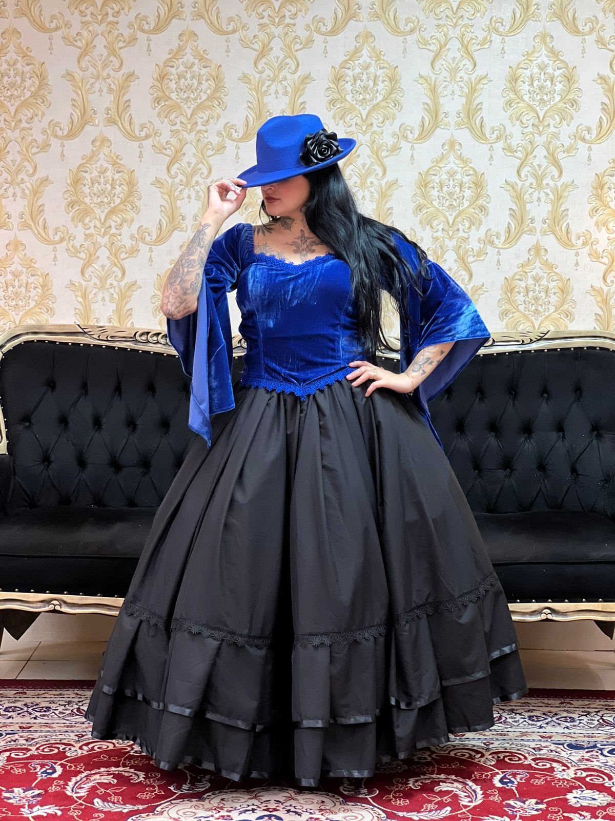 Corpete Medieval Veludo Azulão 425