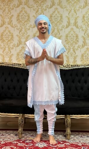 Kafta Tunica Branco/Azul 019