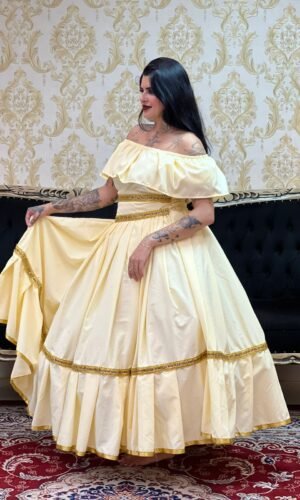 Saia 1 Babado Longa Amar Claro/Dou 367