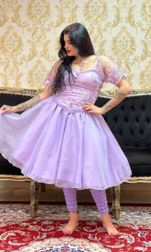 Saia Voal Curta Lilás Claro 539