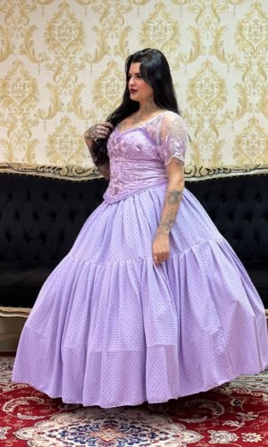 Saia Malha Lazzie Longa Lilas 589