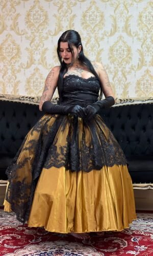 Saia Dama Dourado/Preto 2316